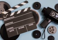 Cinema equipment on table